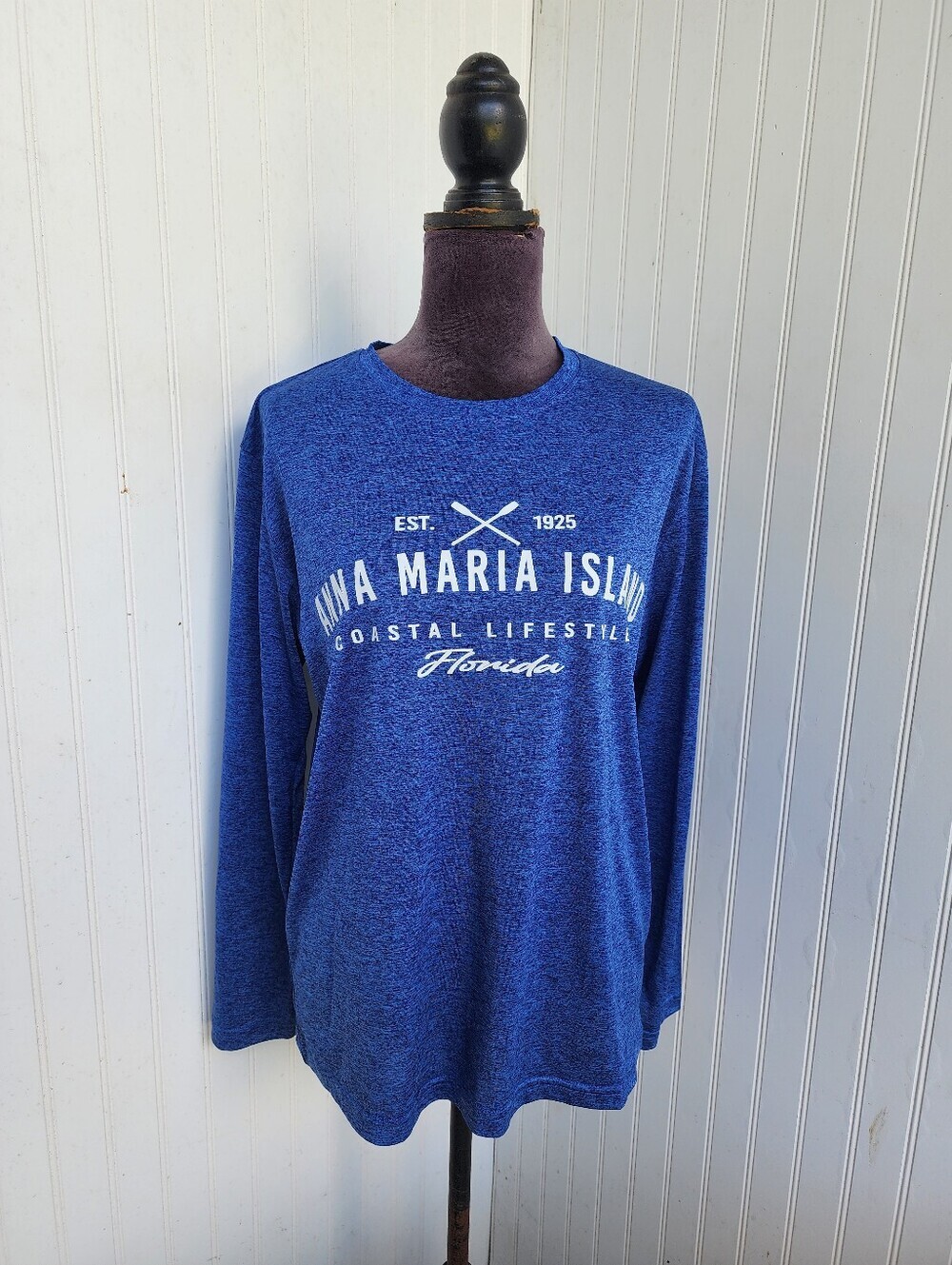 SPICY TUNA COASTAL OUTFITTER Mens BLUE LONG-SLEEVE SHIRT Anna Maria Island S